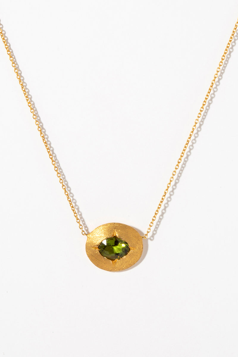 【K18】THIRD EYE NECKLACE Green tourmaline