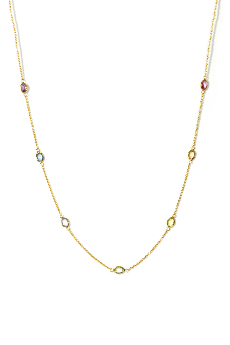 K18】SITAARA NECKLACE Multi color Sapphire – Pahi AMULET
