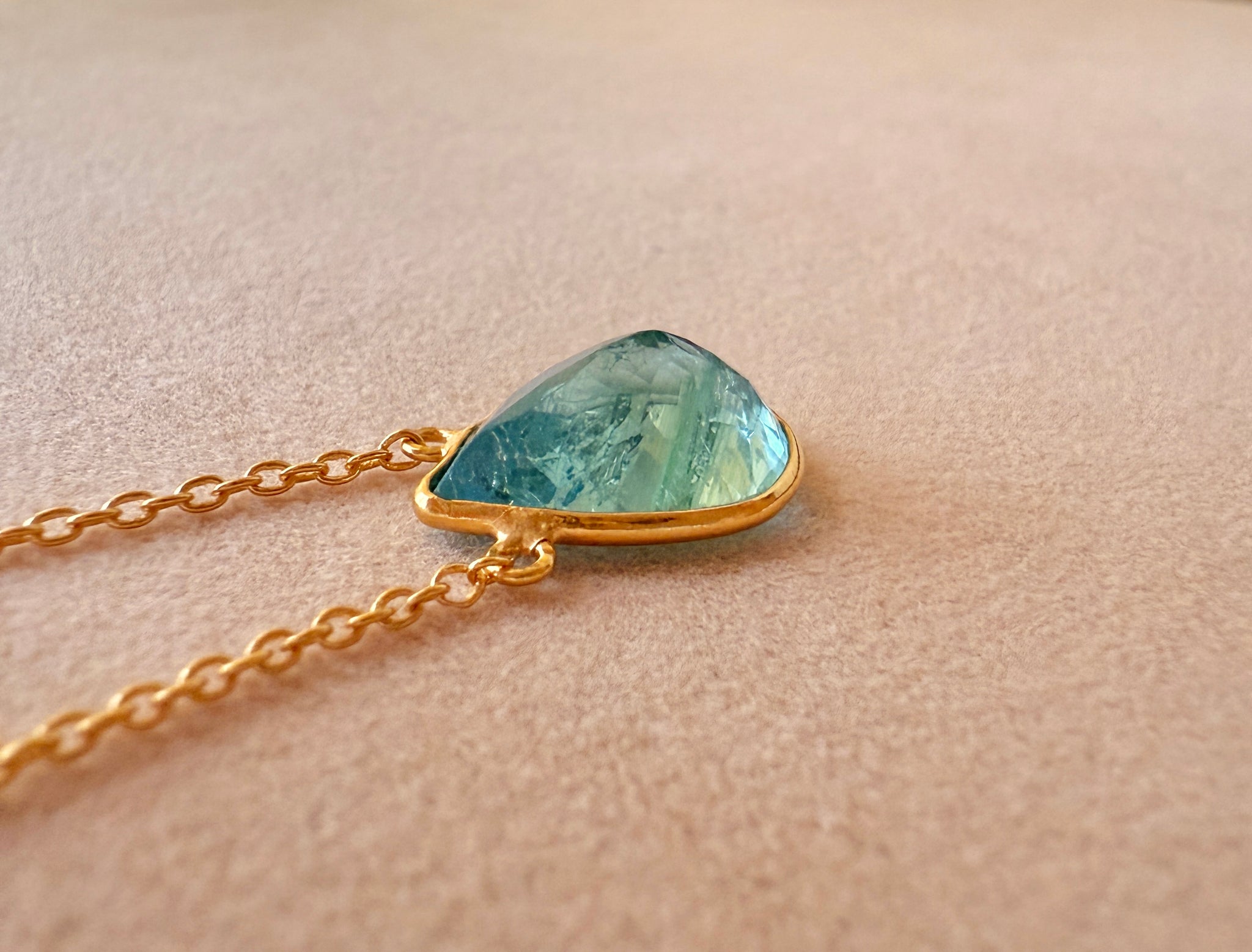 K18】L.E.O. NECKLACE Aquamarine(with Rutile),Aquamarine #3-10