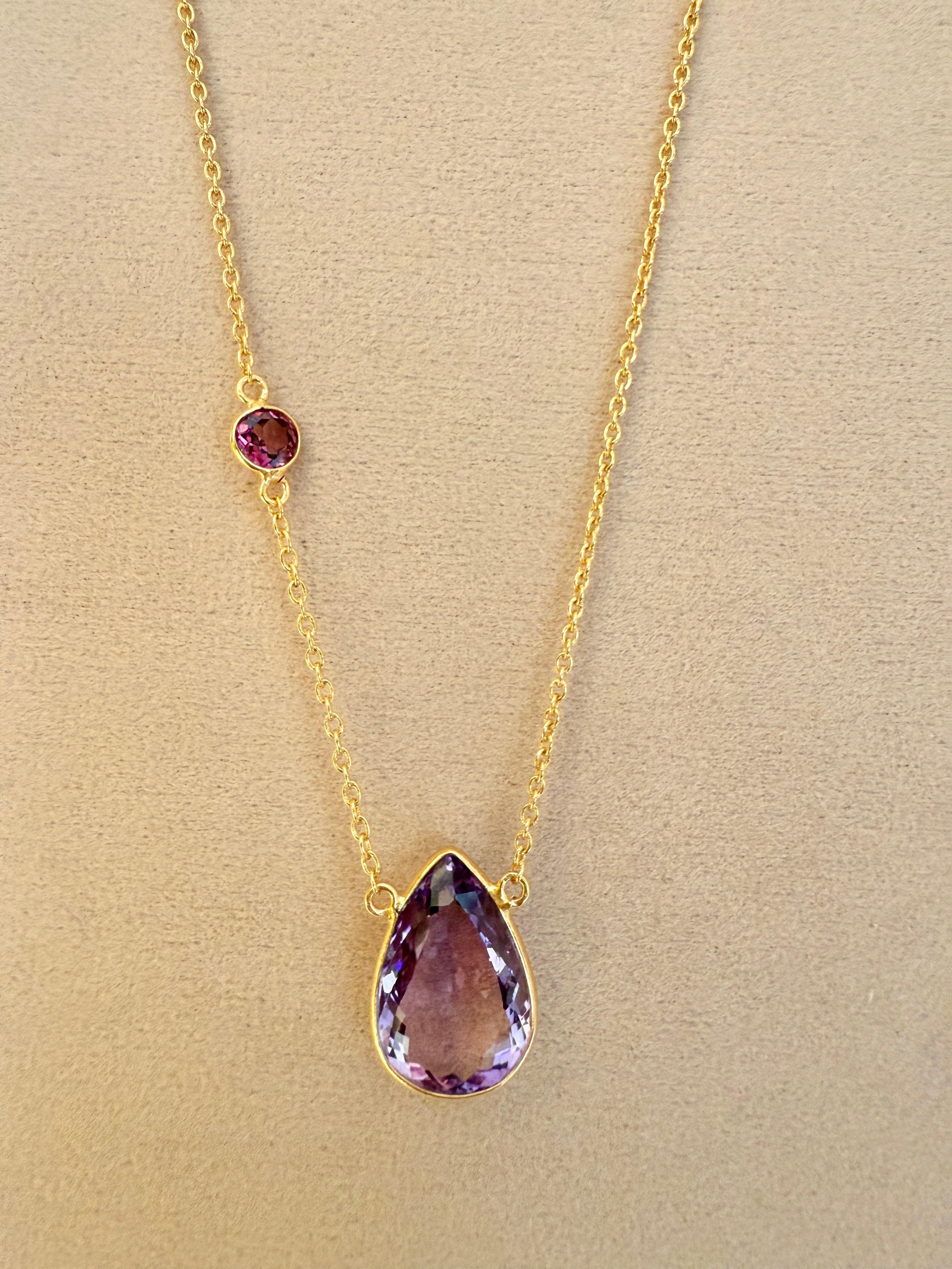 VM】L.E.O. NECKLACE Amethyst,Rhodolite garner #3-5 – Pahi AMULET