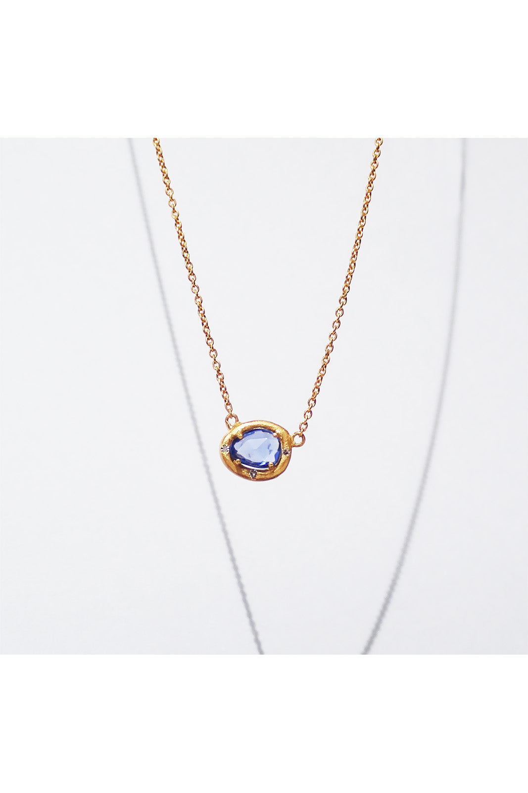 K18】SOUL SPRING NECKLACE Non-heated Sapphire, Diamond #32 – Pahi 