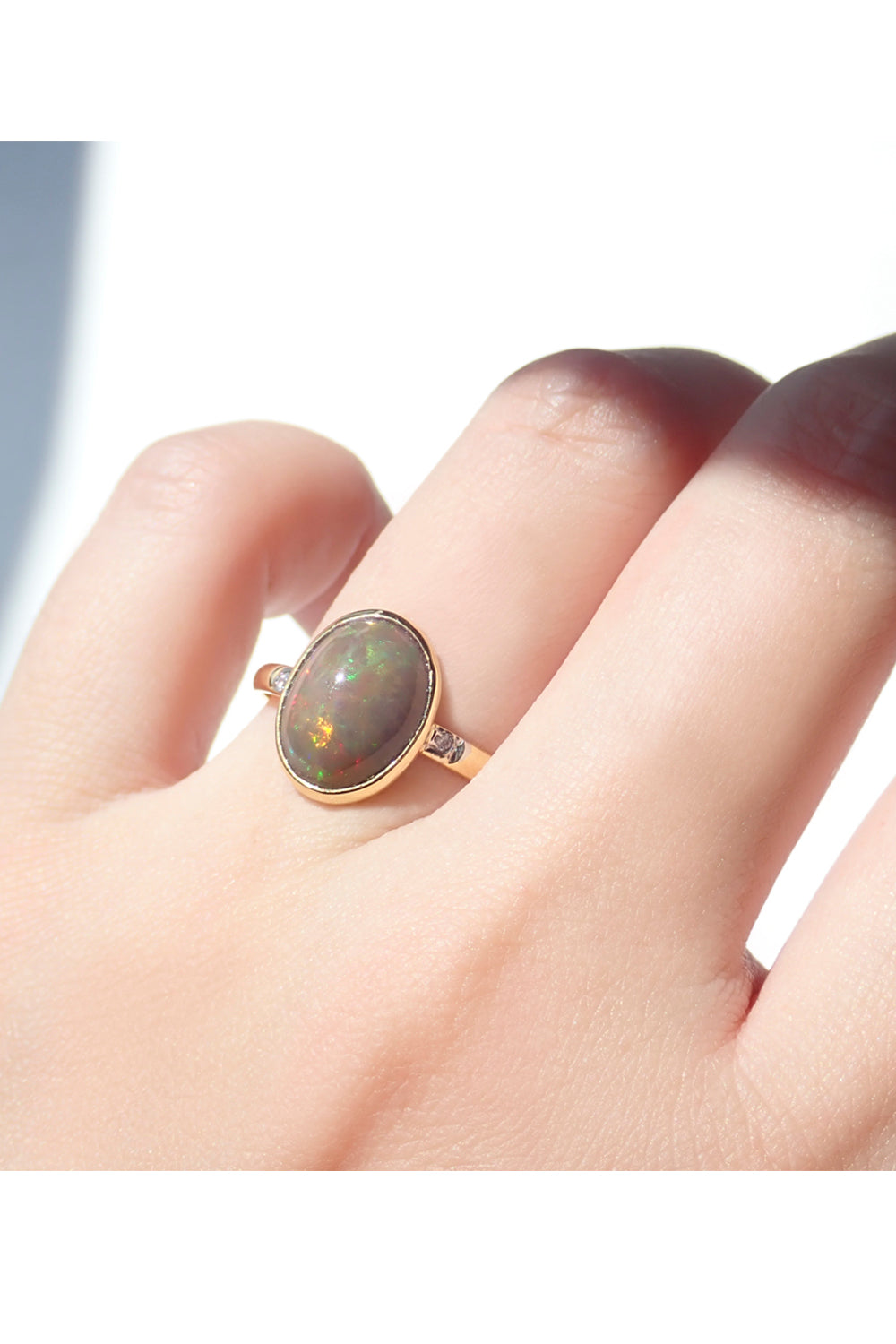 K18】BIRTHDAY RING Black Opal, Diamond #12-2 – Pahi AMULET